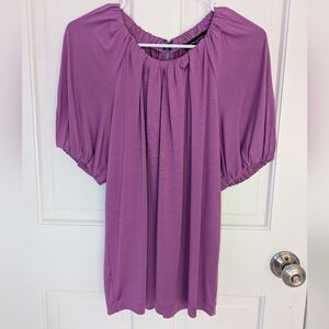 Banana Republic Silk Purple Gathered Blouse